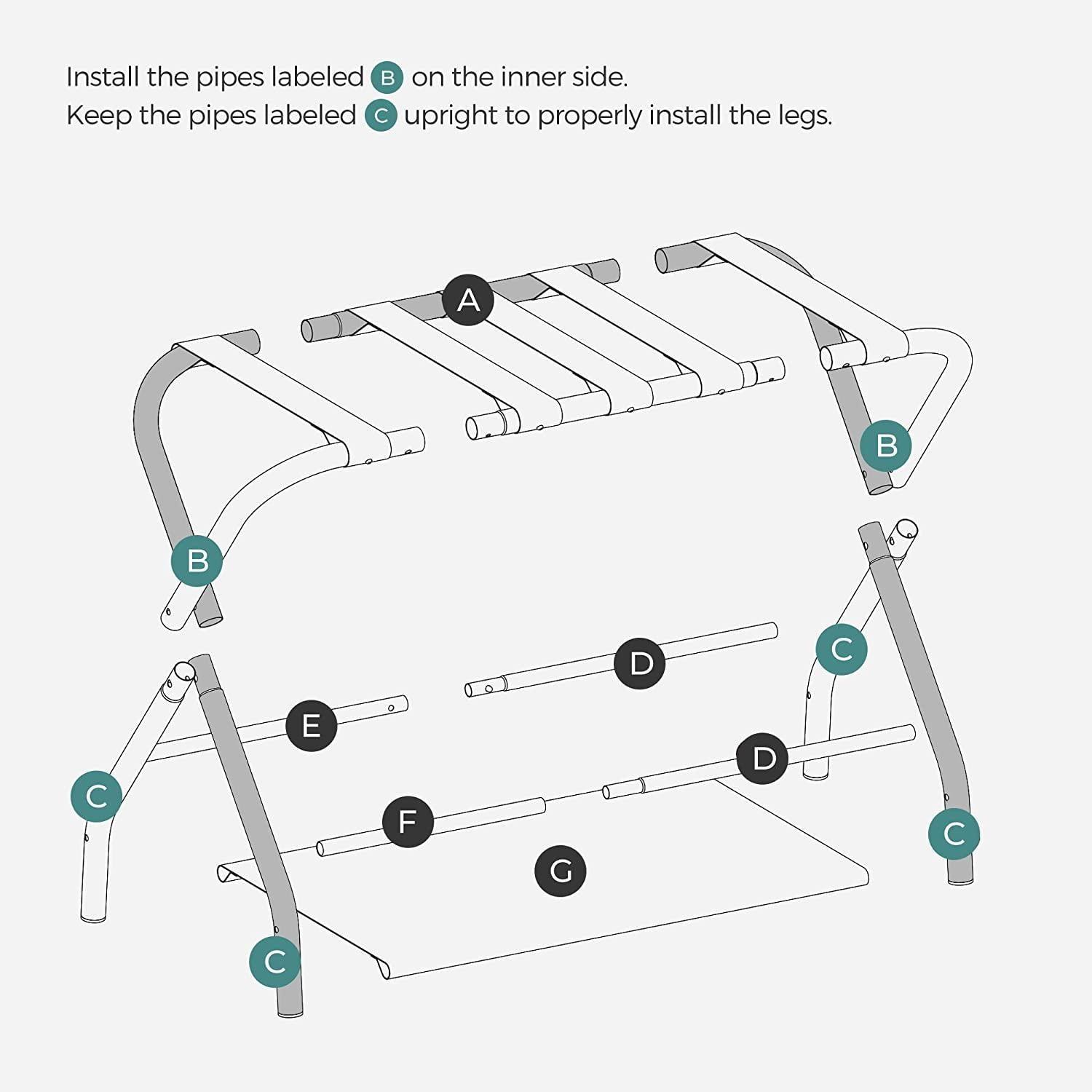 Luggage Rack with Storage Shelf FredCo