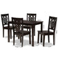 Luisa Modern and Contemporary Transitional Dark Brown Finished Wood 5-Piece Dining Set FredCo