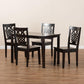 Luisa Modern and Contemporary Transitional Dark Brown Finished Wood 5-Piece Dining Set FredCo