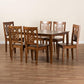 Luisa Modern and Contemporary Transitional Walnut Brown Finished Wood 7-Piece Dining Set FredCo