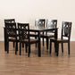 Luisa Modern and Contemporary Two-Tone Dark Brown and Walnut Brown Finished Wood 7-Piece Dining Set FredCo