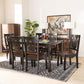 Luisa Modern and Contemporary Two-Tone Dark Brown and Walnut Brown Finished Wood 7-Piece Dining Set FredCo