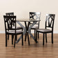 Luise Modern and Contemporary Grey Fabric Upholstered and Dark Brown Finished Wood 5-Piece Dining Set FredCo
