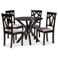 Luise Modern and Contemporary Grey Fabric Upholstered and Dark Brown Finished Wood 5-Piece Dining Set FredCo