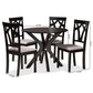 Luise Modern and Contemporary Grey Fabric Upholstered and Dark Brown Finished Wood 5-Piece Dining Set FredCo