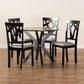Luise Modern and Contemporary Grey Fabric Upholstered and Dark Brown Finished Wood 5-Piece Dining Set FredCo
