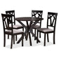Luise Modern and Contemporary Grey Fabric Upholstered and Dark Brown Finished Wood 5-Piece Dining Set FredCo