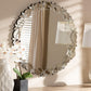 Luiza Modern and Contemporary Silver Finished Round Petal Leaf Accent Wall Mirror FredCo