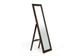 Lund Dark Brown Wood Modern Mirror with Built-In Stand FredCo