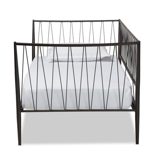 Lysa Modern and Contemporary Black Finished Metal Twin Size Daybed FredCo