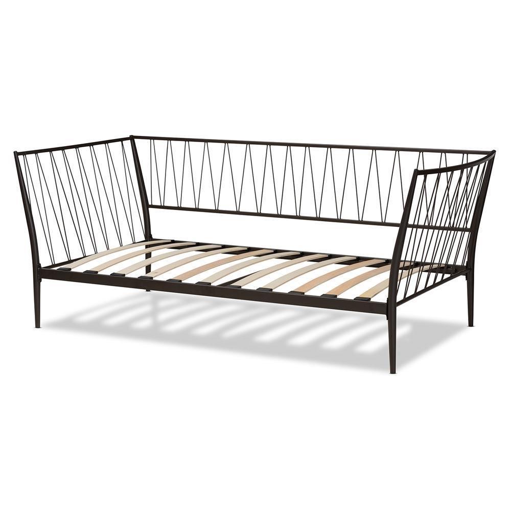 Lysa Modern and Contemporary Black Finished Metal Twin Size Daybed FredCo