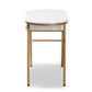 Mabel Modern and Contemporary Gold Finished Metal Console Table With Faux Marble Tabletop FredCo