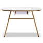 Mabel Modern and Contemporary Gold Finished Metal Console Table With Faux Marble Tabletop FredCo