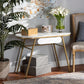 Mabel Modern and Contemporary Gold Finished Metal Console Table With Faux Marble Tabletop FredCo