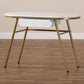 Mabel Modern and Contemporary Gold Finished Metal Console Table With Faux Marble Tabletop FredCo