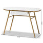Mabel Modern and Contemporary Gold Finished Metal Console Table With Faux Marble Tabletop FredCo