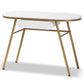 Mabel Modern and Contemporary Gold Finished Metal Console Table With Faux Marble Tabletop FredCo