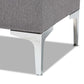 Mabel Modern and Contemporary Transitional Grey Fabric Upholstered and Silver Finished Metal Storage Ottoman FredCo