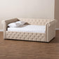 Mabelle Modern and Contemporary Beige Fabric Upholstered Full Size Daybed FredCo