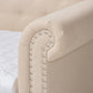 Mabelle Modern and Contemporary Beige Fabric Upholstered Queen Size Daybed with Trundle FredCo