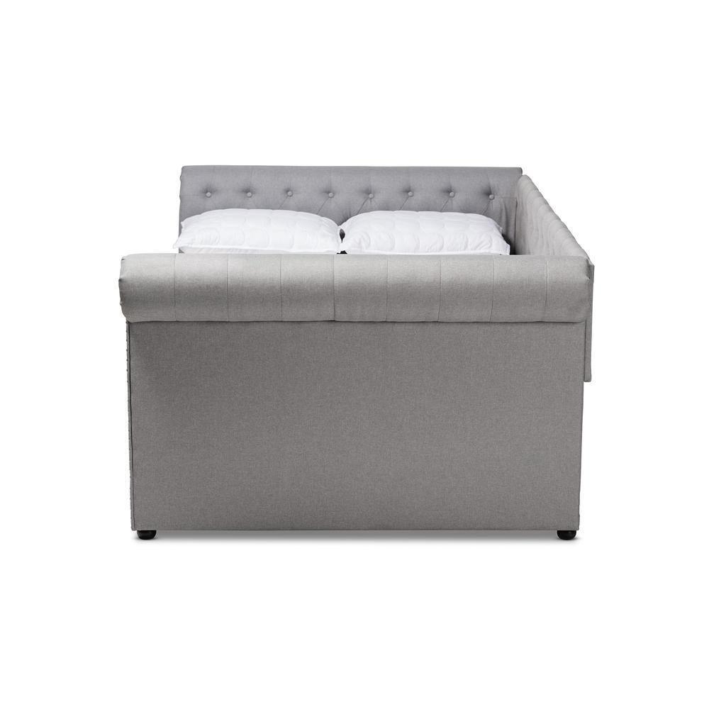 Mabelle Modern and Contemporary Gray Fabric Upholstered Full Size Daybed FredCo