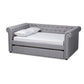 Mabelle Modern and Contemporary Gray Fabric Upholstered Full Size Daybed with Trundle FredCo