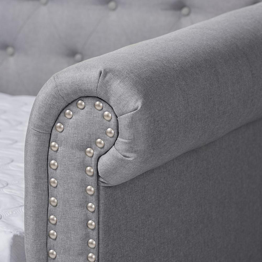 Mabelle Modern and Contemporary Gray Fabric Upholstered Full Size Daybed with Trundle FredCo