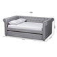 Mabelle Modern and Contemporary Gray Fabric Upholstered Full Size Daybed with Trundle FredCo