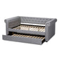 Mabelle Modern and Contemporary Gray Fabric Upholstered Full Size Daybed with Trundle FredCo