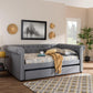 Mabelle Modern and Contemporary Gray Fabric Upholstered Full Size Daybed with Trundle FredCo