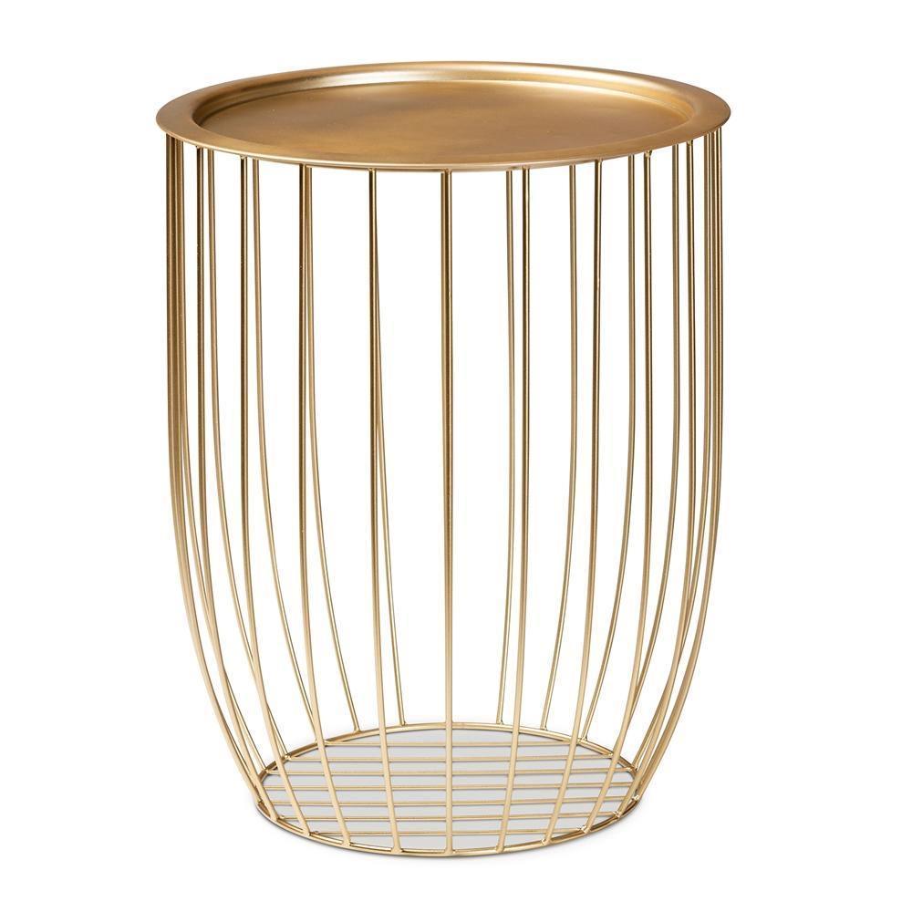 Mabon Modern and Contemporary Gold Finished Metal End Table FredCo