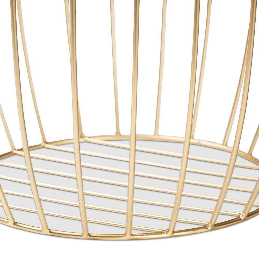 Mabon Modern and Contemporary Gold Finished Metal End Table FredCo