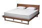 Macayle Mid-Century Modern Ash Walnut Finished Wood King Size Platform Bed FredCo