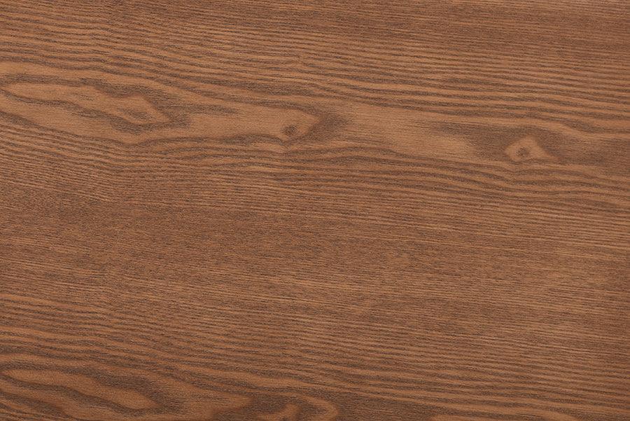 Macayle Mid-Century Modern Ash Walnut Finished Wood King Size Platform Bed FredCo