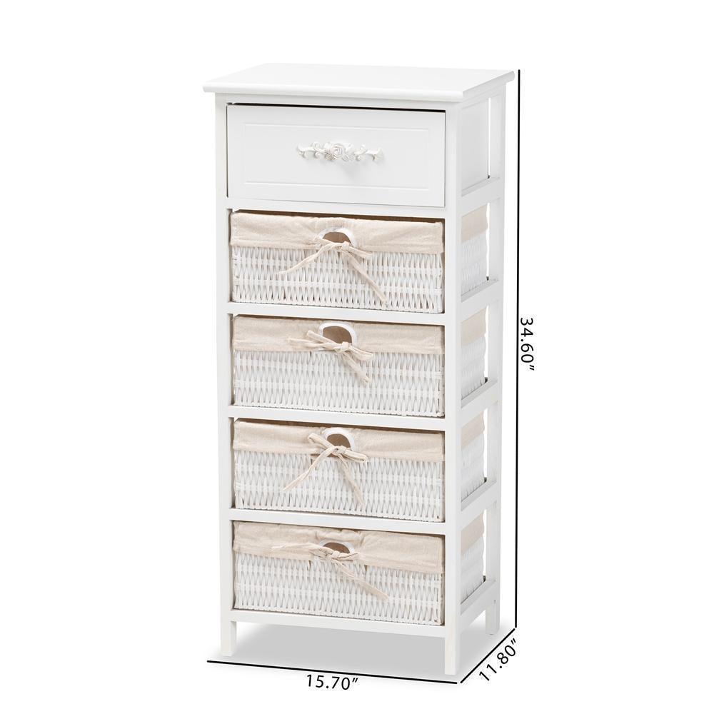 Madelia Modern and Contemporary White Finished Wood and 1-Drawer Storage Unit FredCo