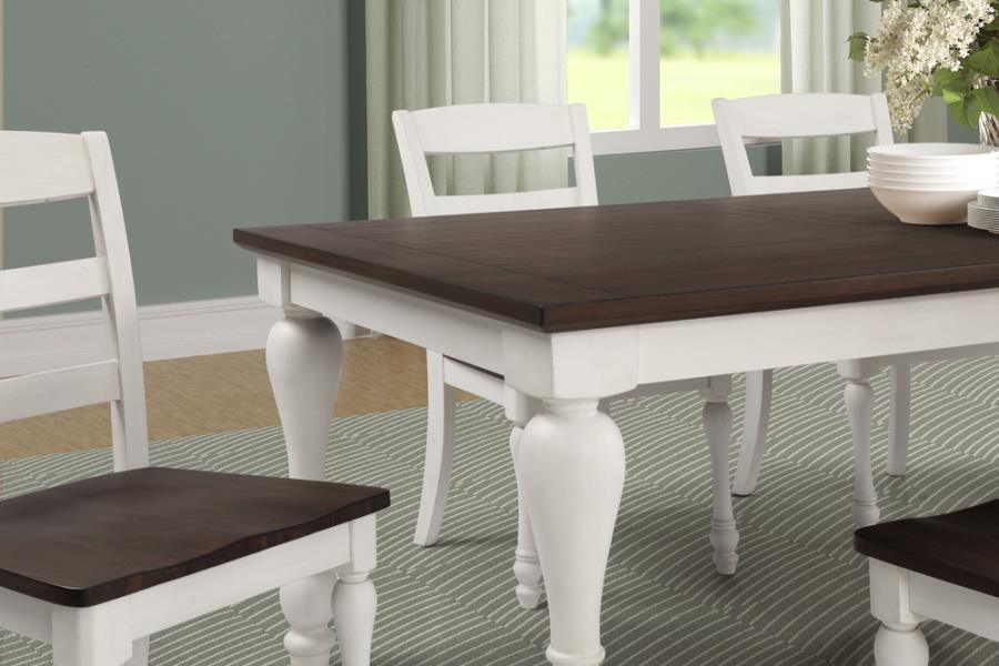 Madelyn 5-piece Rectangle Dining Set Dark Cocoa and Coastal White 110381-S5 Coaster FredCo
