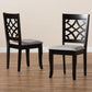 Mael Modern and Contemporary Grey Fabric Upholstered and Dark Brown Finished Wood 2-Piece Dining Chair Set FredCo