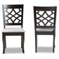 Mael Modern and Contemporary Grey Fabric Upholstered and Dark Brown Finished Wood 2-Piece Dining Chair Set FredCo