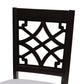 Mael Modern and Contemporary Grey Fabric Upholstered and Dark Brown Finished Wood 2-Piece Dining Chair Set FredCo
