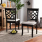 Mael Modern and Contemporary Grey Fabric Upholstered and Dark Brown Finished Wood 2-Piece Dining Chair Set FredCo