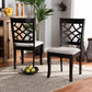 Mael Modern and Contemporary Grey Fabric Upholstered and Dark Brown Finished Wood 2-Piece Dining Chair Set FredCo