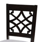 Mael Modern and Contemporary Grey Fabric Upholstered and Dark Brown Finished Wood 2-Piece Dining Chair Set FredCo