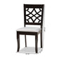Mael Modern and Contemporary Grey Fabric Upholstered and Dark Brown Finished Wood 2-Piece Dining Chair Set FredCo
