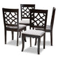 Mael Modern and Contemporary Grey Fabric Upholstered Espresso Brown Finished Wood Dining Chair (Set of 4) FredCo