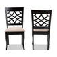Mael Modern and Contemporary Sand Fabric Upholstered and Espresso Brown Finished Wood 2-Piece Dining Chair Set FredCo