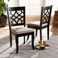 Mael Modern and Contemporary Sand Fabric Upholstered and Espresso Brown Finished Wood 2-Piece Dining Chair Set FredCo