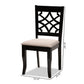 Mael Modern and Contemporary Sand Fabric Upholstered and Espresso Brown Finished Wood 2-Piece Dining Chair Set FredCo