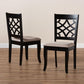 Mael Modern and Contemporary Sand Fabric Upholstered and Espresso Brown Finished Wood 2-Piece Dining Chair Set FredCo