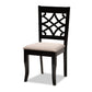 Mael Modern and Contemporary Sand Fabric Upholstered and Espresso Brown Finished Wood 7-Piece Dining Set FredCo