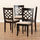 Mael Modern and Contemporary Sand Fabric Upholstered Espresso Brown Finished Wood Dining Chair (Set of 4) FredCo